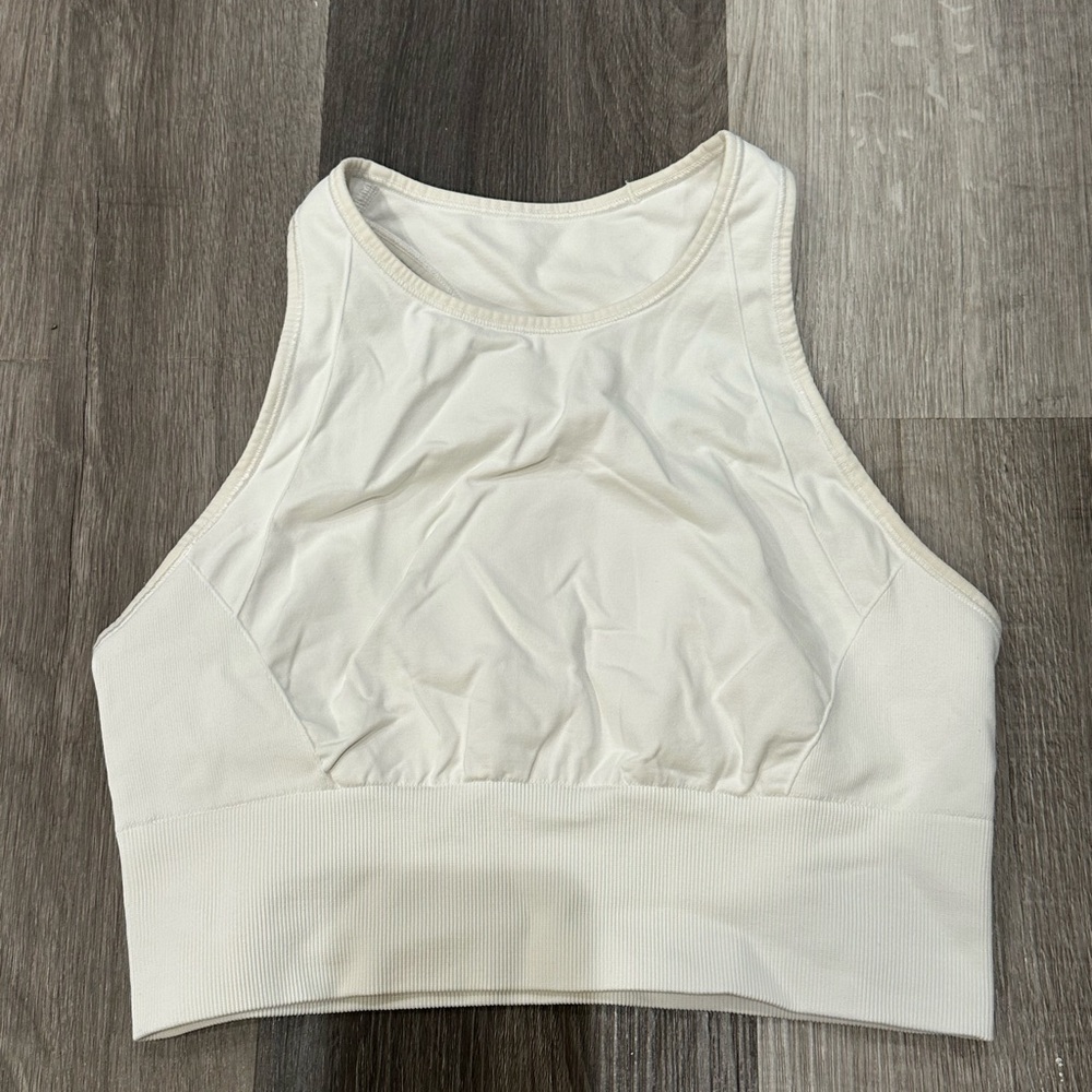 Lululemon White High-Neck Sports Bra